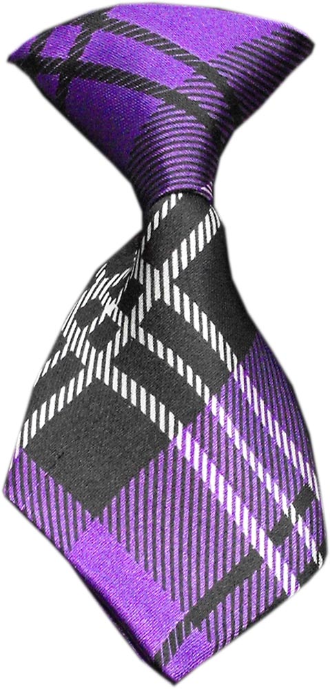 Dog Neck Tie Plaid Purple